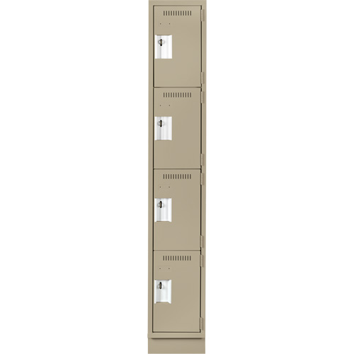 Anthony Steel Mfg. CL-Q-1-12X15X72-RB_A123 Clean Line Lockers, 4 -tier, 12" x 15" x 76", Steel, Beige, Rivet (Assembled)