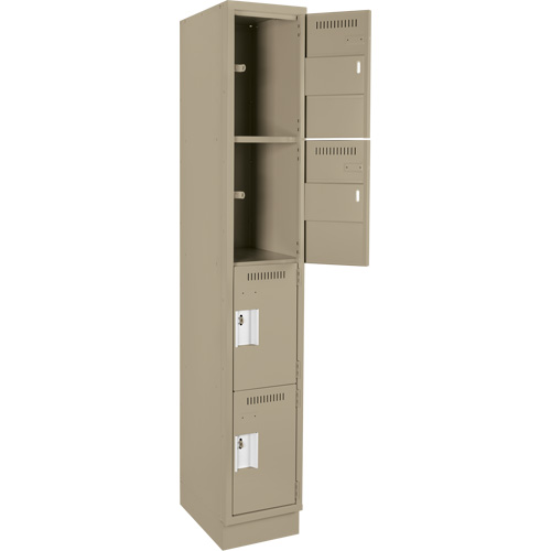 Anthony Steel Mfg. CL-Q-1-12X15X72-RB_A123 Clean Line Lockers, 4 -tier, 12" x 15" x 76", Steel, Beige, Rivet (Assembled)