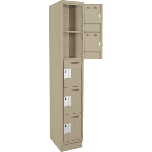 Anthony Steel Mfg. CL-5T-1-121272-RB_A123 Assembled Clean Line Personal Effects Lockers, 5 -tier, 12" x 76" x 12", Steel