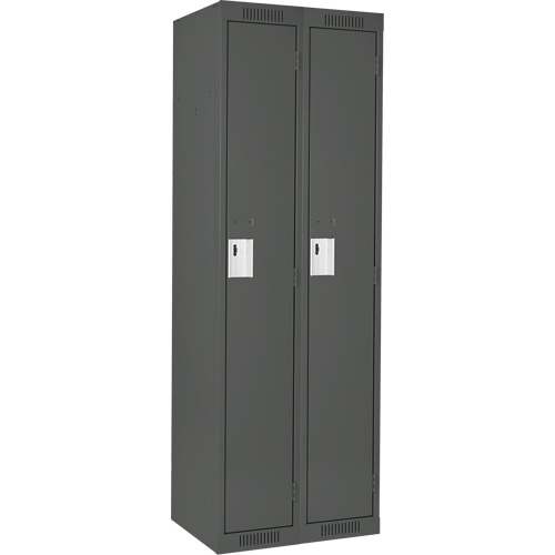 Anthony Steel Mfg. CL-S-2-18X18X72_A127 Clean Line Lockers, Bank of 2, 36" x 18" x 72", Steel, Charcoal, Rivet (Assembled)