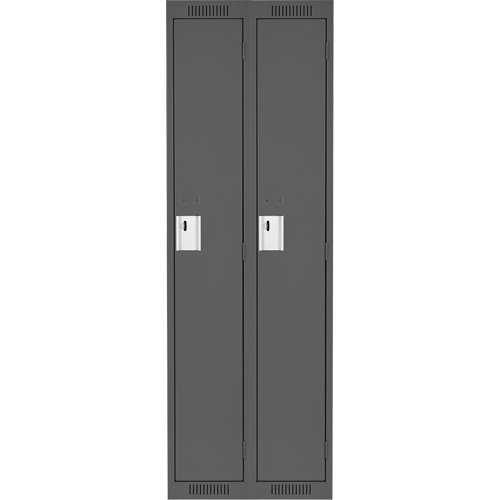 Anthony Steel Mfg. CL-S-2-18X18X72_A127 Clean Line Lockers, Bank of 2, 36" x 18" x 72", Steel, Charcoal, Rivet (Assembled)