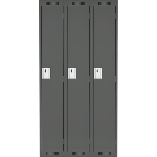 Anthony Steel Mfg. CL-S-3-18X18X72_A127 Casiers Clean Line, Bloc de 3, 54" x 18" x 72", Acier, Charbon, Rivet (assembl&eacute;)