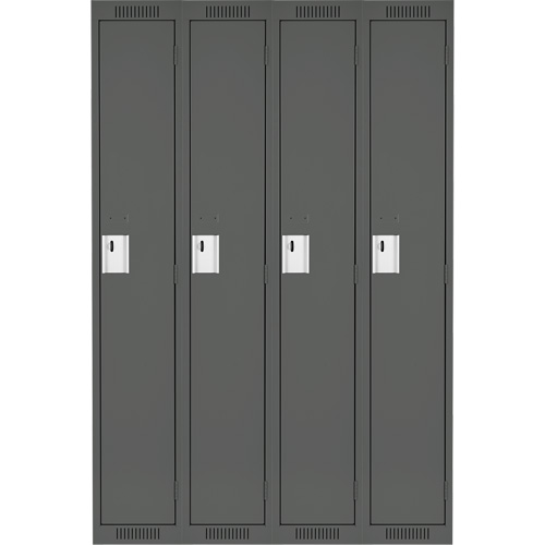 Anthony Steel Mfg. CL-S-4-18X18X72_A127 Clean Line Lockers, Bank of 4, 72" x 18" x 72", Steel, Charcoal, Rivet (Assembled)