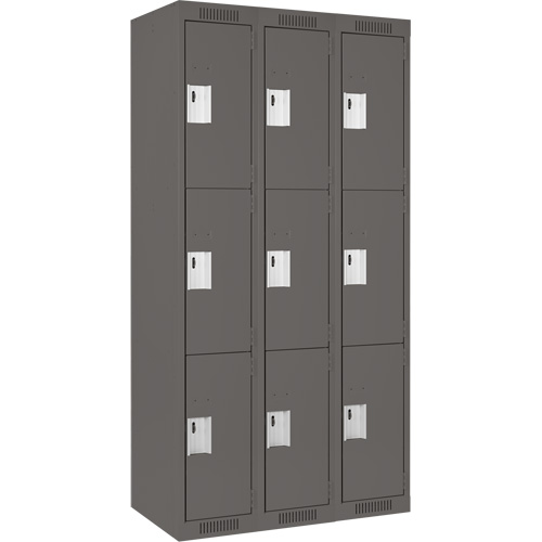 Anthony Steel Mfg. CL-T-3-12X15X72_A127 Casiers Clean Line, 3 niveaux, Bloc de 3, 36" x 15" x 72", Acier, Charbon, Rivet (assembl&eacute;)