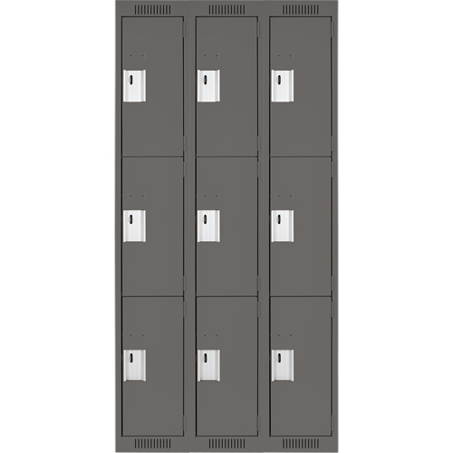 Anthony Steel Mfg. CL-T-3-12X15X72_A127 Casiers Clean Line, 3 niveaux, Bloc de 3, 36" x 15" x 72", Acier, Charbon, Rivet (assembl&eacute;)