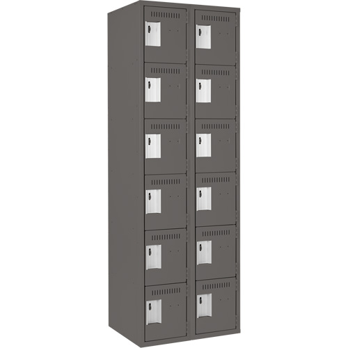 Anthony Steel Mfg. CL-L-2-12X12X72_A127 Clean-Line Lockerette, 6 -tier, Bank of 2, 12" x 72" x 12", Steel