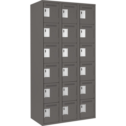 Anthony Steel Mfg. CL-L-3-12X12X72_A127 Clean-Line Lockerette, 6 -tier, Bank of 3, 12" x 72" x 12", Steel