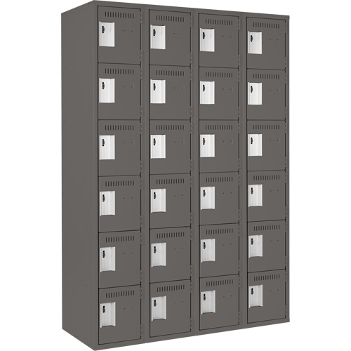 Anthony Steel Mfg. CL-L-4-12X12X72_A127 Clean-Line Lockerette, 6 -tier, Bank of 4, 12" x 72" x 12", Steel