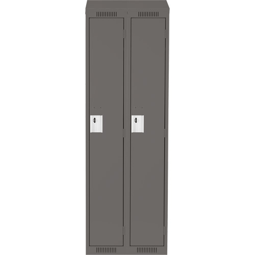 Anthony Steel Mfg. CL-S-2-12X12X72-ST_A127 Clean Line Lockers, Bank of 2, 24" x 12" x 78", Steel, Charcoal, Rivet (Assembled)
