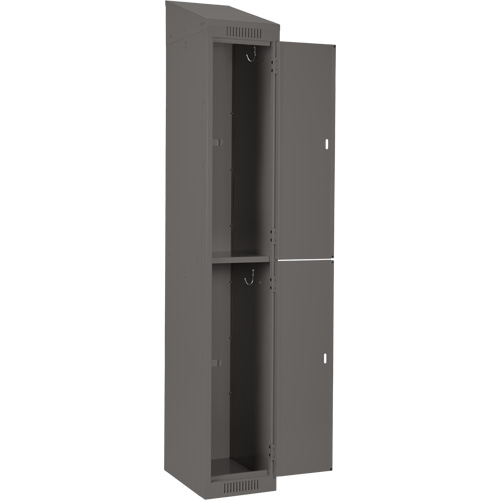 Anthony Steel Mfg. CL-D-4-12X12X72-ST_A127 Clean Line Lockers, 2 -tier, Bank of 4, 48" x 12" x 78", Steel, Charcoal, Rivet (Assembled)