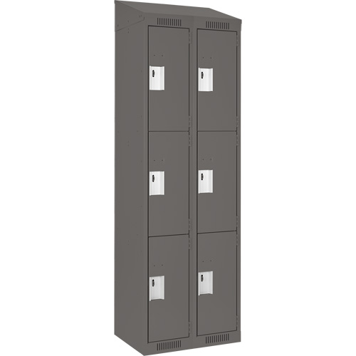Anthony Steel Mfg. CL-T-2-12X18X72-ST_A127 Casiers Clean Line, 3 niveaux, Bloc de 2, 24" x 18" x 78", Acier, Charbon, Rivet (assembl&eacute;)