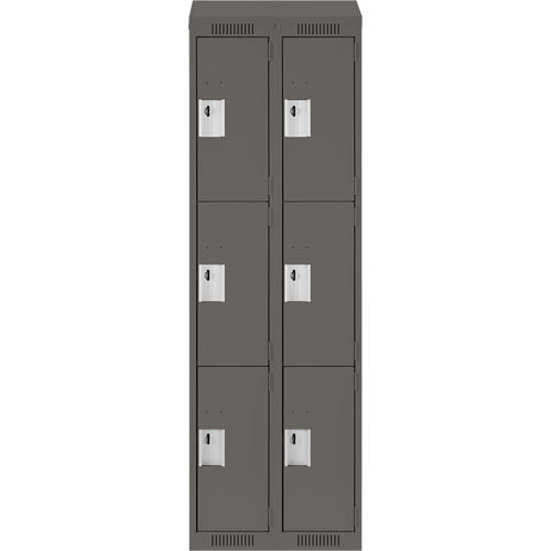 Anthony Steel Mfg. CL-T-2-12X18X72-ST_A127 Casiers Clean Line, 3 niveaux, Bloc de 2, 24" x 18" x 78", Acier, Charbon, Rivet (assembl&eacute;)