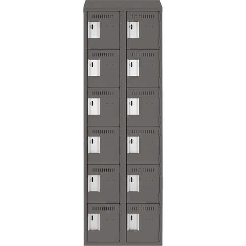 Anthony Steel Mfg. CL-L-2-12X15X72-ST_A127 Clean-Line Lockerette, 6 -tier, Bank of 2, 15" x 72" x 12", Steel