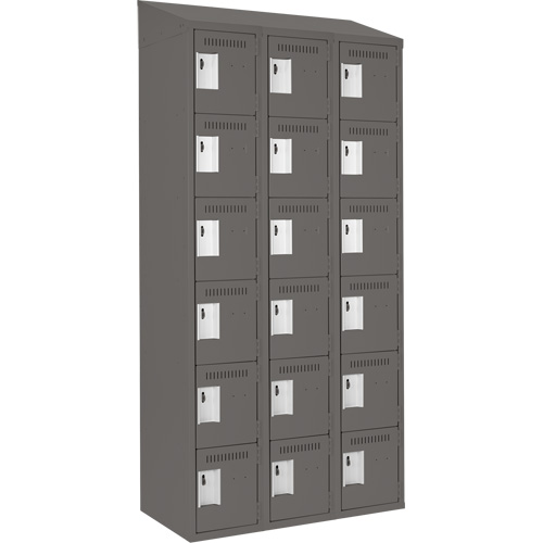 Anthony Steel Mfg. CL-L-3-12X15X72-ST_A127 Clean-Line Lockerette, 6 -tier, Bank of 3, 15" x 72" x 12", Steel