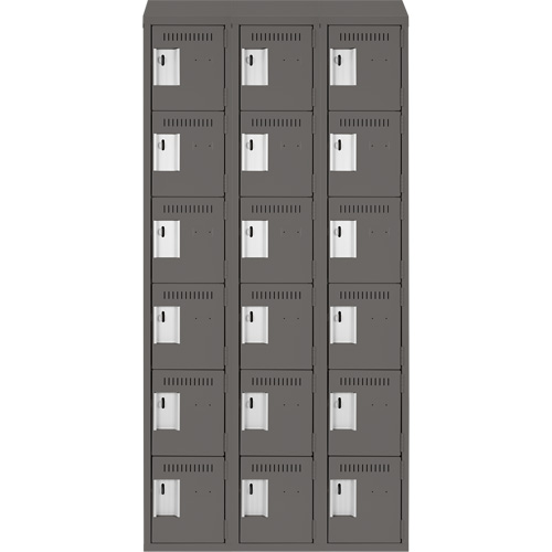 Anthony Steel Mfg. CL-L-3-12X15X72-ST_A127 Clean-Line Lockerette, 6 -tier, Bank of 3, 15" x 72" x 12", Steel