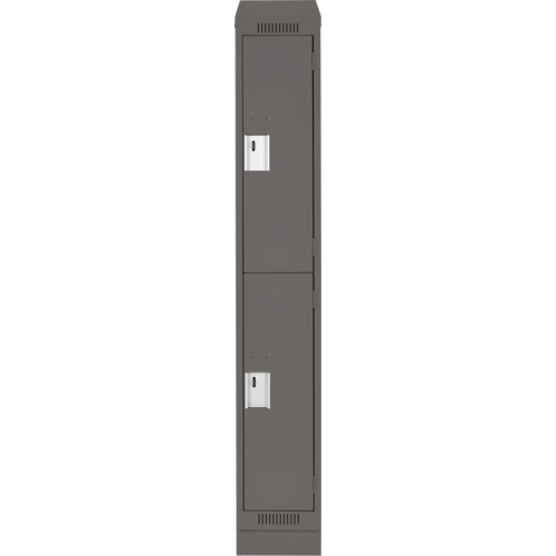 Anthony Steel Mfg. CL-D-1-121572RBST_A127 Clean Line Lockers, 2 -tier, 12" x 15" x 82", Steel, Charcoal, Rivet (Assembled)