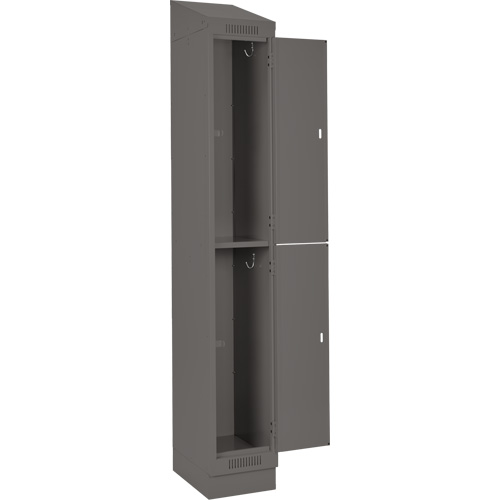 Anthony Steel Mfg. CL-D-4-121272RBST_A127 Clean Line Lockers, 2 -tier, Bank of 4, 48" x 12" x 82", Steel, Charcoal, Rivet (Assembled)