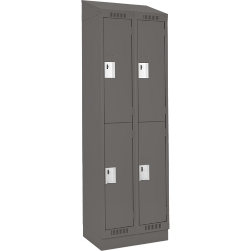 Anthony Steel Mfg. CL-D-2-121572RBST_A127 Casiers Clean Line, 2 niveaux, Bloc de 2, 24" x 15" x 82", Acier, Charbon, Rivet (assembl&eacute;)