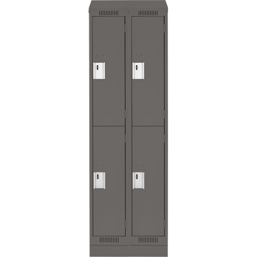 Anthony Steel Mfg. CL-D-2-121572RBST_A127 Casiers Clean Line, 2 niveaux, Bloc de 2, 24" x 15" x 82", Acier, Charbon, Rivet (assembl&eacute;)