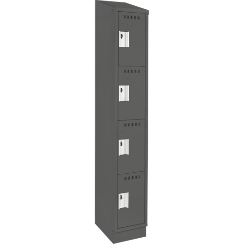 Anthony Steel Mfg. CL-Q1-12X18X72RBST_A127 Clean Line Lockers, 4 -tier, 12" x 18" x 82", Steel, Charcoal, Rivet (Assembled)