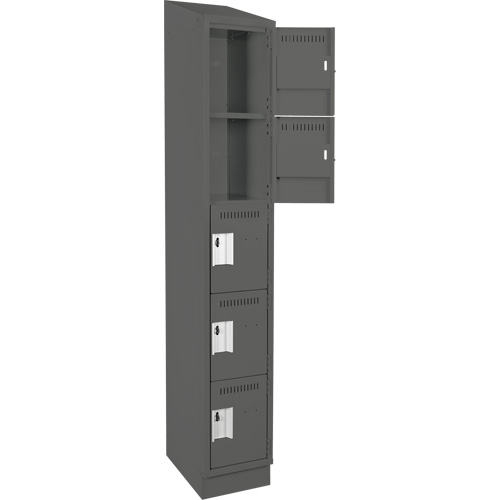 Anthony Steel Mfg. CL5-1-12X18X72RBST_A127 Clean Line Lockers, 5 -tier, 12" x 18" x 82", Steel, Charcoal, Rivet (Assembled)