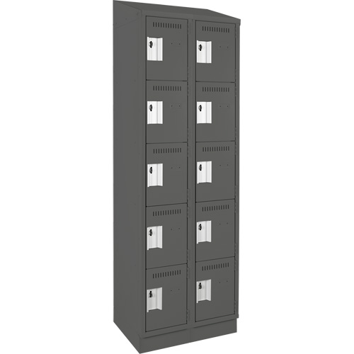 Anthony Steel Mfg. CL-5-2-121572RBST_A127 Assembled Clean Line Personal Effects Lockers, 5 -tier, Bank of 2, 15" x 82" x 24", Steel