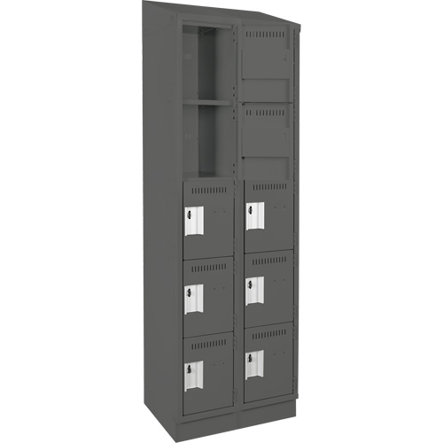 Anthony Steel Mfg. CL-5-2-121572RBST_A127 Assembled Clean Line Personal Effects Lockers, 5 -tier, Bank of 2, 15" x 82" x 24", Steel
