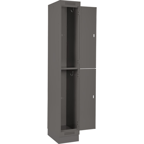 Anthony Steel Mfg. CL-D-4-12X12X72-RB_A127 Clean Line Lockers, 2 -tier, Bank of 4, 48" x 12" x 76", Steel, Charcoal, Rivet (Assembled)