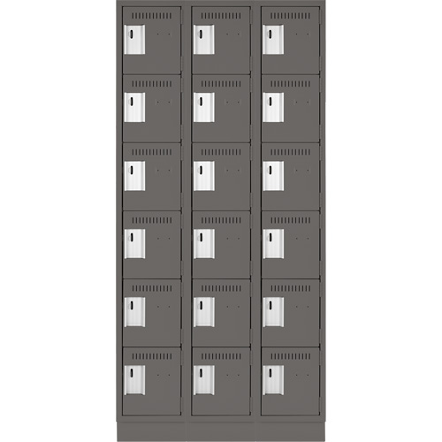 Anthony Steel Mfg. CL-L-3-18X18X72-RB_A127 Clean-Line Lockerette, 6 -tier, Bank of 3, 18" x 72" x 18", Steel