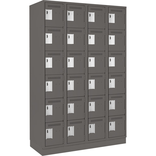 Anthony Steel Mfg. CL-L-4-18X18X72-RB_A127 Petit casier Clean-Line, 6 niveaux, Bloc de 4, 18" x 72" x 18", Acier