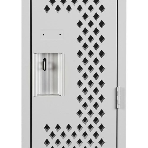 Anthony Steel Mfg. CL-S-4-121872-PERF_A124 Clean Line Lockers, Bank of 4, 48" x 18" x 72", Steel, Grey, Rivet (Assembled), Perforated