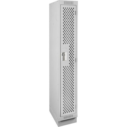 Anthony Steel Mfg. CLS1-121272-RB-PER_A124 Clean Line Lockers, 12" x 12" x 76", Steel, Grey, Rivet (Assembled), Perforated