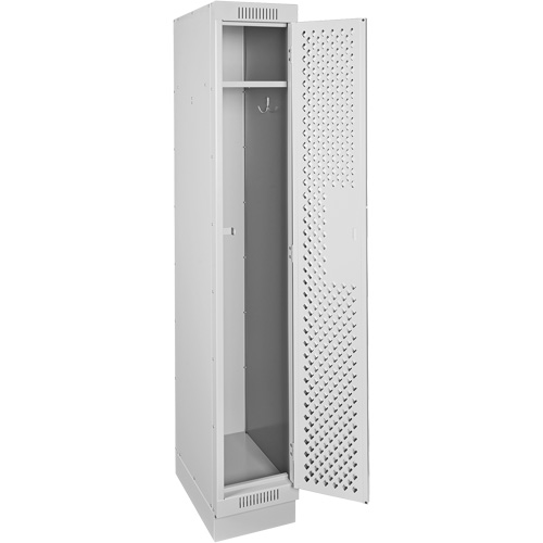 Anthony Steel Mfg. CLS1-121272-RB-PER_A124 Clean Line Lockers, 12" x 12" x 76", Steel, Grey, Rivet (Assembled), Perforated