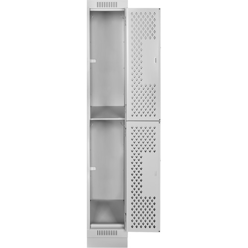Anthony Steel Mfg. CLD1-121272-RB-PER_A124 Clean Line Lockers, 2 -tier, 12" x 12" x 76", Steel, Grey, Rivet (Assembled), Perforated