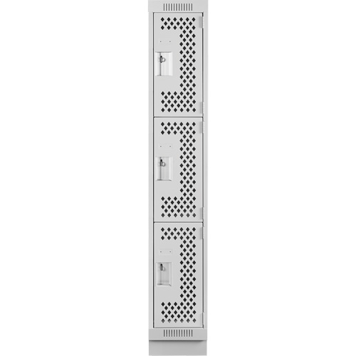 Anthony Steel Mfg. CLT1-121872-RB-PER_A124 Casiers Clean Line, 3 niveaux, 12" x 18" x 76", Acier, Gris, Rivet (assembl&eacute;), Perfor&eacute;