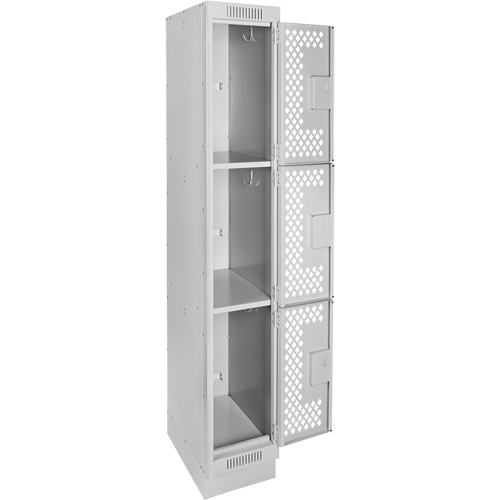 Anthony Steel Mfg. CLT1-121872-RB-PER_A124 Casiers Clean Line, 3 niveaux, 12" x 18" x 76", Acier, Gris, Rivet (assembl&eacute;), Perfor&eacute;