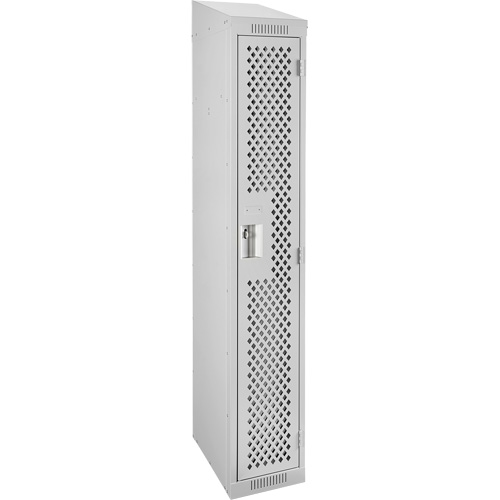 Anthony Steel Mfg. CLS1-121572-ST-PER_A124 Clean Line Lockers, 12" x 15" x 78", Steel, Grey, Rivet (Assembled), Perforated