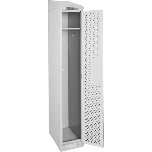 Anthony Steel Mfg. CLS1-121572-ST-PER_A124 Clean Line Lockers, 12" x 15" x 78", Steel, Grey, Rivet (Assembled), Perforated