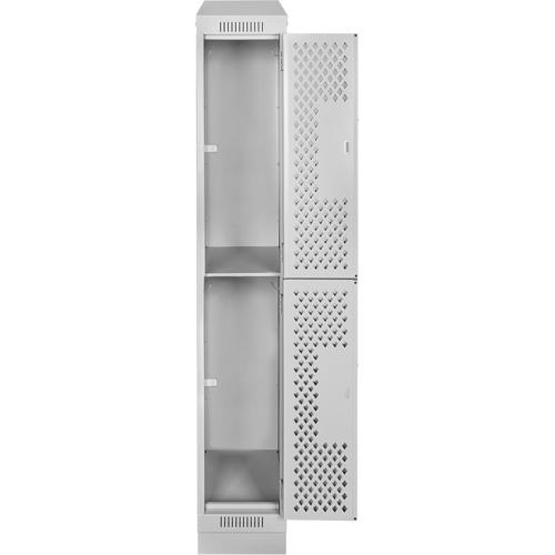Anthony Steel Mfg. CLD1-121272RBST-PERA124 Clean Line Lockers, 2 -tier, 12" x 12" x 82", Steel, Grey, Rivet (Assembled), Perforated