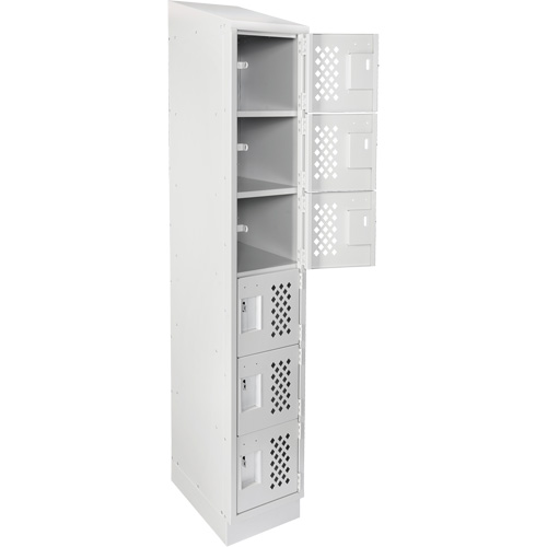 Anthony Steel Mfg. CLL1-121872RBST-PERA124 Assembled Lockerettes Clean Line Perforated Economy Lockers, 6 -tier, 18" x 72" x 12", Steel