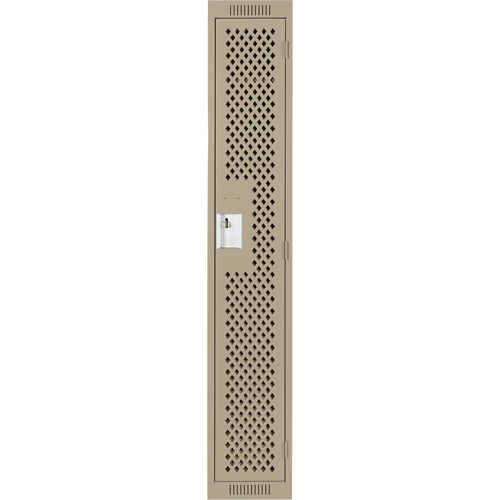 Anthony Steel Mfg. CL-S-1-121272-PERF_A123 Clean Line Lockers, 12" x 12" x 72", Steel, Beige, Rivet (Assembled), Perforated