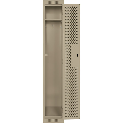 Anthony Steel Mfg. CL-S-1-121272-PERF_A123 Clean Line Lockers, 12" x 12" x 72", Steel, Beige, Rivet (Assembled), Perforated