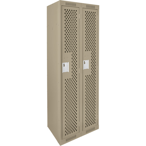 Anthony Steel Mfg. CL-S-2-121572-PERF_A123 Clean Line Lockers, Bank of 2, 24" x 15" x 72", Steel, Beige, Rivet (Assembled), Perforated