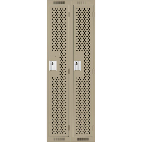 Anthony Steel Mfg. CL-S-2-121572-PERF_A123 Clean Line Lockers, Bank of 2, 24" x 15" x 72", Steel, Beige, Rivet (Assembled), Perforated