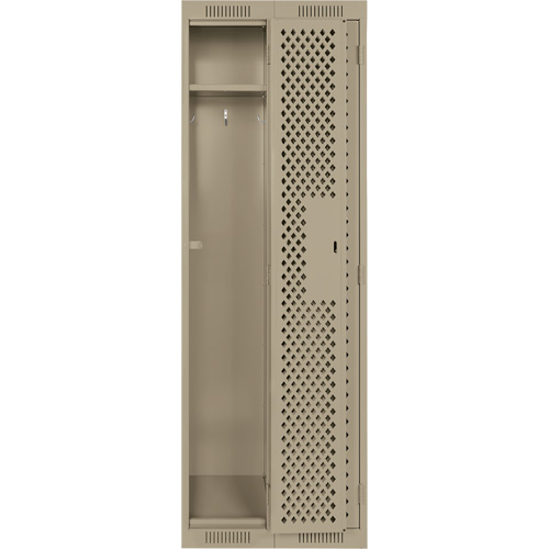 Anthony Steel Mfg. CL-S-2-121572-PERF_A123 Clean Line Lockers, Bank of 2, 24" x 15" x 72", Steel, Beige, Rivet (Assembled), Perforated