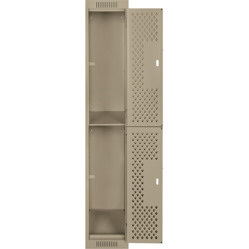 Anthony Steel Mfg. CL-D-1-121272-PERF_A123 Clean Line Lockers, 2 -tier, 12" x 12" x 72", Steel, Beige, Rivet (Assembled), Perforated