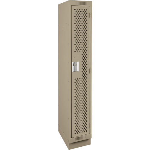 Anthony Steel Mfg. CLS1-121272-RB-PER_A123 Clean Line Lockers, 12" x 12" x 76", Steel, Beige, Rivet (Assembled), Perforated