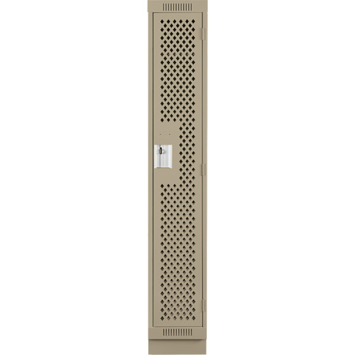 Anthony Steel Mfg. CLS1-121272-RB-PER_A123 Clean Line Lockers, 12" x 12" x 76", Steel, Beige, Rivet (Assembled), Perforated