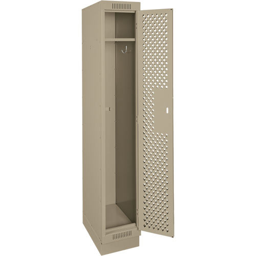 Anthony Steel Mfg. CLS1-121272-RB-PER_A123 Clean Line Lockers, 12" x 12" x 76", Steel, Beige, Rivet (Assembled), Perforated
