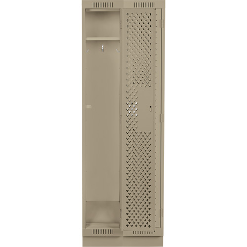 Anthony Steel Mfg. CLS2-121272-RB-PER_A123 Clean Line Lockers, Bank of 2, 24" x 12" x 76", Steel, Beige, Rivet (Assembled), Perforated
